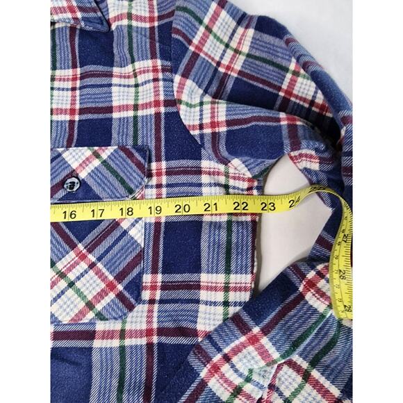 Vintage Fieldmaster Perma Prest Mens Flannel Shirt Size M Red White Black Plaid - Picture 4 of 5